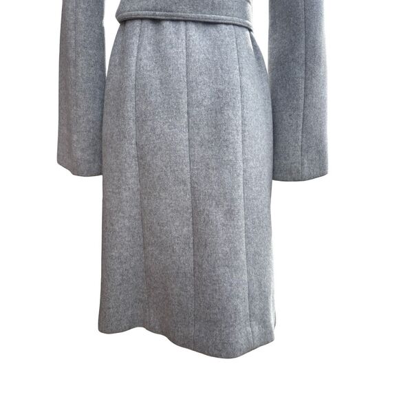New Stella McCartney Wool Blend Belted Gray Knee Length Coat Women size 36 - Picture 8 of 16